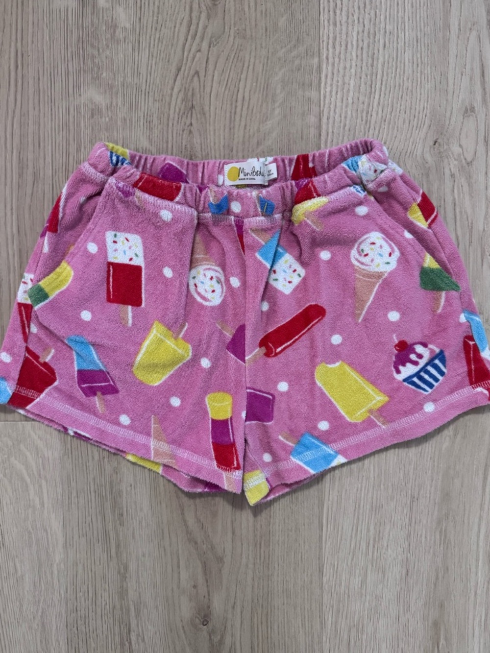 Mini abode Pink Ice Cream & Popsicle Terry Shorts size 11